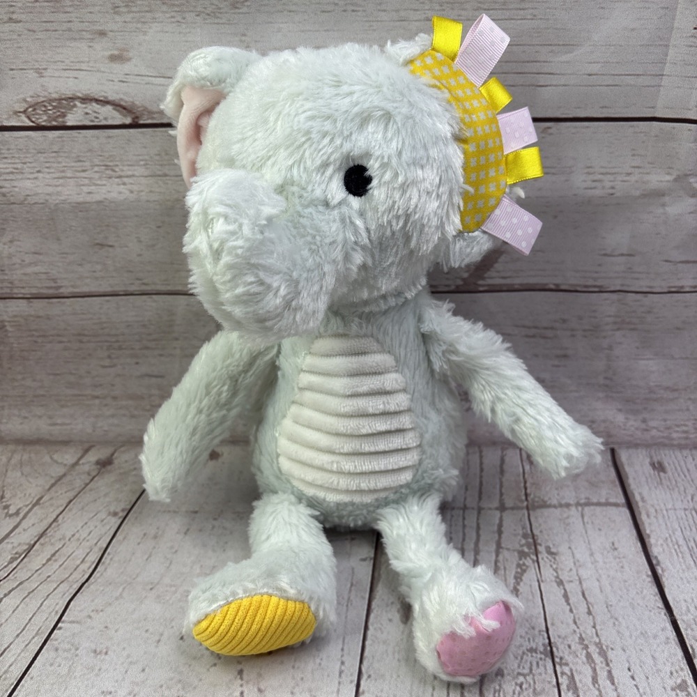 Target Make Believe Ideas Gray Elephant Tags Stuffed Rattle Baby Plush Toy 12"